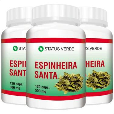 Imagem de 3 Potes Espinheira Santa Natural Kit 360 Cáps de 500mg - Suplemento Na