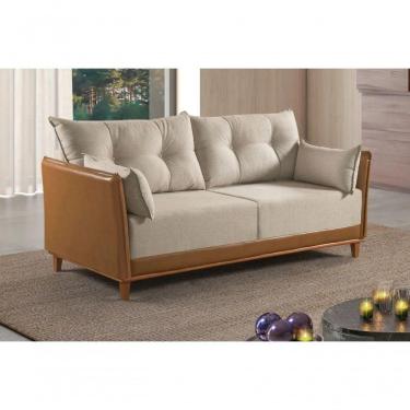 Imagem de Sofa Fixo Living Miletto 1,60 Em Linho E Corino