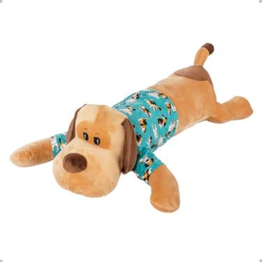 Imagem de Travesseiro Xuxão Dog Gigante 1,10m Pelúcia Fofinha C/Zíper Camiseta Removível (Verde)