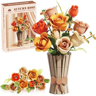 Imagem de Bagari Roses Bouquet Building Set - Artificial Flowers Building Blocks with Vase, Compatible with Lego Kit for Adults - Collection for Home Office Decor Gifts for Women Men Birthday Anniversary 868PCS
