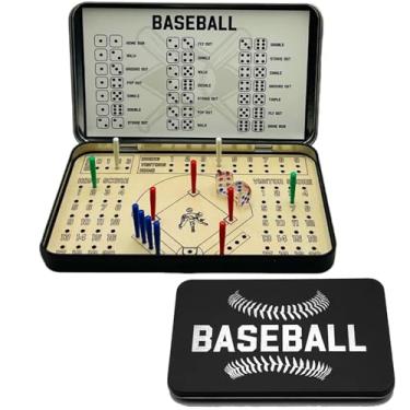 Imagem de YIGOGOYI Baseball Travel Game,Tabletop Baseball Games,Baseball Board Game,Travel Game Baseball Football Knuckle Dice Table Game for Adults