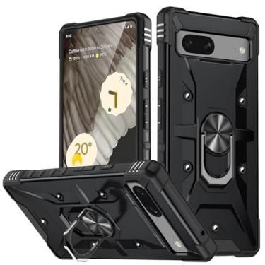 Imagem de SORAKA Capa para Google Pixel 7 com suporte para anel,PC rígido e TPU macio,proteção dupla 2 em 1,compatível com suportes magnéticos para carros
