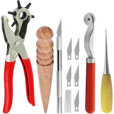 Imagem de Alicate Vazador Brunidor Couro Marcadores Agulhão Estilete - Evolvere