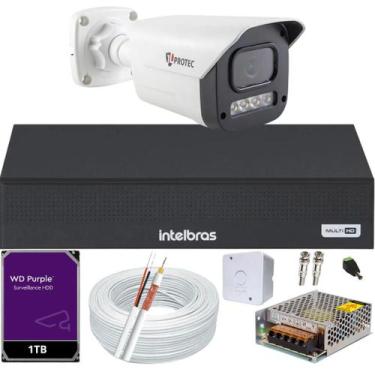Imagem de Kit 1 Câmera 1080p Full Color C/Áudio Dvr Intelbras 4ch 1TB Purple