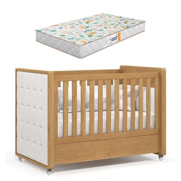 Imagem de Berço Americano Tutto New Freijó Capitonê New Boucle E Colchão - Matic