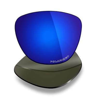 Imagem de Mryok Lentes de substituição para óculos de sol Oakley Frogskins Range XL Asian Fit OO9503A, resistente a impactos e ajuste perfeito, Espelhado azul escuro, One Size
