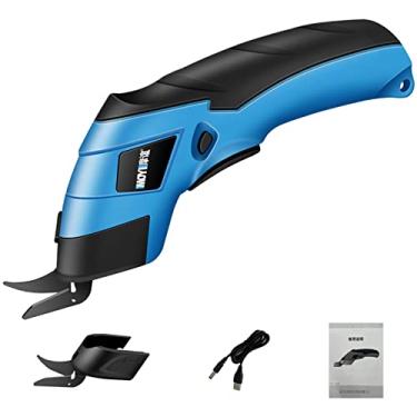 Imagem de Newmind Tesoura elétrica portátil, pequena tesoura com lâminas extras, para cortar tecido, scrapbook, tapete, ferramentas de corte de costura