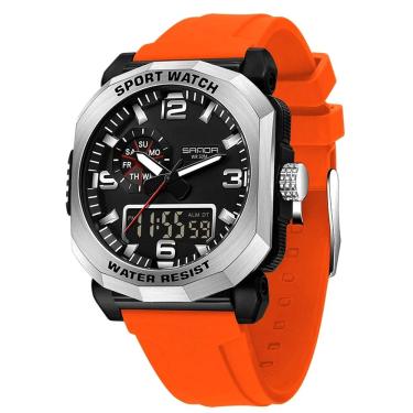 Imagem de Relógio Digital Masculino Dual Display Esportivo À Prova D `Água Impermeavel 5atm