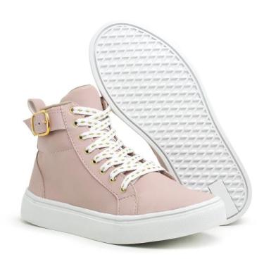 Imagem de Bota Feminina Coturno Fivela - Vk, Rosa, 38