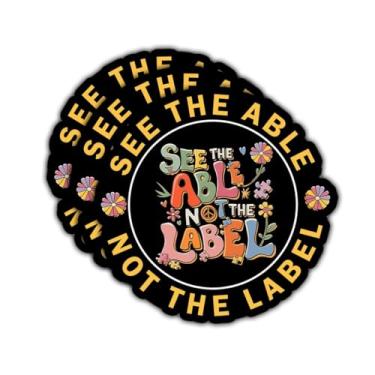 Imagem de (3 peças) Adesivo See The Able Not The Label – Special Education SPED Teacher Vinil Decalque – Adesivo Inclusivo Neurodivergente Inspirador para Laptop, Carro, Garrafa de Água, Capacete, Presente