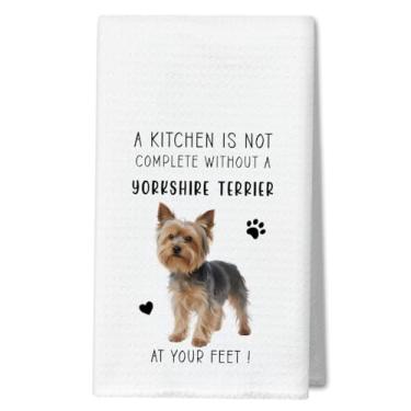 Imagem de WwongxianB Yorkshire Terrier Toalhas de cozinha decorativas, toalhas de chá engraçadas toalhas de mão panos de prato altamente absorventes 40 x 61 cm, decoração de sala de jantar de banheiro
