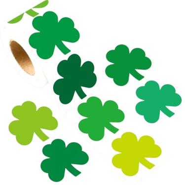 Imagem de Adesivos Shamrock Dia de São Patrício rolo de adesivos para decorações de festa infantil 500 peças
