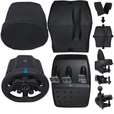 Imagem de Kit Capas Protetoras Qualicapas Compatíveis C/ Volante, Base E Pedal G29 G920 G923 + Capa P/ Câmbio Shifter Logitech