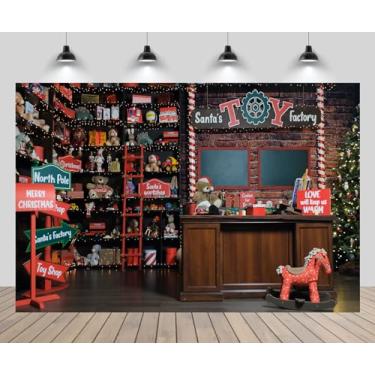 Imagem de CHNYWORK Pano de fundo de fábrica de brinquedos de Papai Noel, Papai Noel, escritório, interior de madeira, brinquedo de oficina de Papai Noel, fundo, Feliz Natal, véspera de Ano Novo, decoração de
