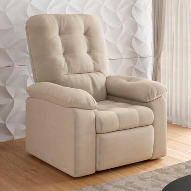 Imagem de Poltrona Do Papai Besthouse Reclinável Veludo Capuccino