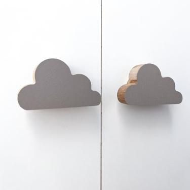 Imagem de 8 Puxadores Nuvem Cinza Infantil Porta Cômoda Gaveta Móveis Quarto