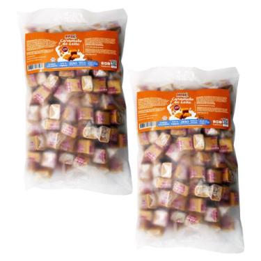 Imagem de Caramelo de leite diet puro embalagem 1kg hué - kit 2 unidades - HUE