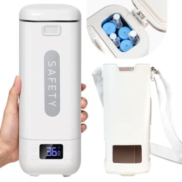 Imagem de Estojo de viagem para refrigerador de insulina operado por bateria com visor de temperatura, ajustável de 2,2 °C a 20 °C, resfriamento rápido, operação silenciosa de até 8 horas, refrigerador de