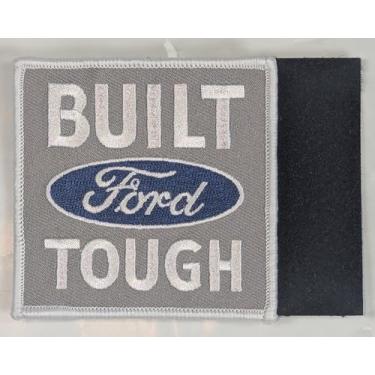 Imagem de Ford Built Ford Tough Vintage Patch bordado 7,6 cm x 7,6 cm | Adesivos de gancho e laço para roupas, jaqueta jeans, mochila, chapéu e mais