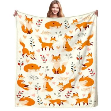 Imagem de Manta de raposa engraçada, cobertor fofo de raposa, ultramacio, aconchegante, flanela, raposas da floresta, presentes para amantes de raposas, mulheres, homens, meninas, crianças, quarto, sofá