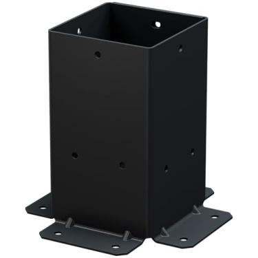 Imagem de Simpson Strong-Tie SAGE-B44-KT2 Acentos Externos Sistema de Sage Base de Poste Revestida com Pó Preto para Madeira 4x4 com Parafusos Conectores Combinados de Cor Incluídos (pacote com 2)