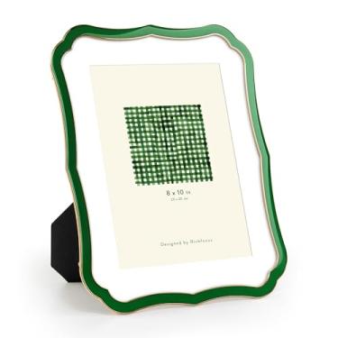 Imagem de Moldura esmaltada de 20 x 25 cm com vidro temperado HD, tela de 13 x 17 cm com tapete, moldura ornamentada com borda de metal e parte traseira de veludo para montagem na mesa e na parede, vertical ou