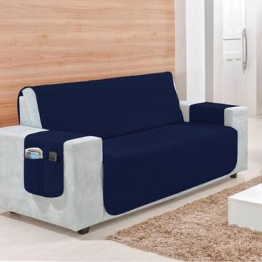 Imagem de Manta para Sofá, Protetor de Sofá 2 3 4 Lugares RetráTil (1,00/1,50/1,80/2,20m) Capa Matelada Porta, Objetos, Adequado para Decoração de Salas de Estar (AZUL,4 Lugares (2,20m))