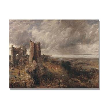 Imagem de NHLDZYH Impressão em tela estilo John Constable (Manhã após uma noite tempestuosa), painel de tela de paisagem romântica, decoração de parede com tema de natureza para quarto ou escritório. Somente