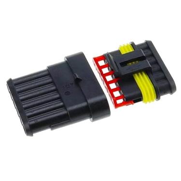 Imagem de Kit de 10 conjuntos 6P 6P Way AMP 1.5 Seal Conector de fio elétrico automotivo impermeável para carro e motocicleta