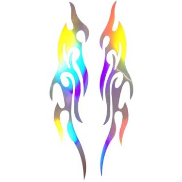 Imagem de Adesivos para motocicletas, decalques chamas - Emblema à prova de intempéries, designs legais para para-choque, caminhão, carrinho de golfe, caixa de correio, janela, mala