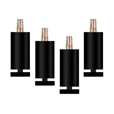 Imagem de ZJYWMM 4 peças de pernas de móveis ajustáveis pés de móveis de liga de alumínio pernas de mesa de substituição de metal para móveis pernas de sofá preto pernas de sofá armários de mesa elevadores (15