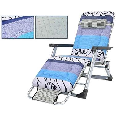 Imagem de Espreguiçadeira de jardim, espreguiçadeira, dobrável, grande, com almofadas, espreguiçadeira de gravidade zero, cadeira dobrável para jardim ao ar livre, poltrona de praia (cor com almofadas), com