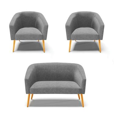 Imagem de Kit 01 Namoradeira 02 Lugares E 02 Poltronas A26 Grafite