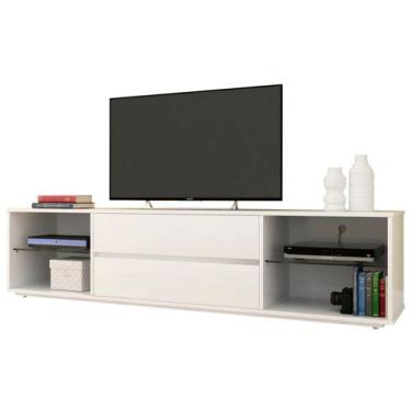 Imagem de Rack Mogeiro 2 Gavetas cor Laca Branco 200 cm - 58357 - Sun House