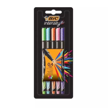 Imagem de Caneta Hidrográfica Intensity 5 Cores 0,4mm Bic Ponta Ultrafina