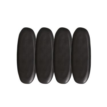 Imagem de Conjunto de Travessas Oval Rasa Grande Porto Brasil Orgânico Preto Matte 36x13cm - 4 Peças	