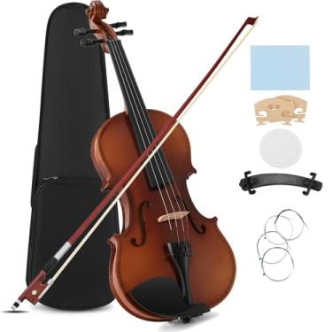 Imagem de Conjunto completo de violino 4/4, conjunto de violino para adultos iniciantes profissionais (vermelho-marrom, 4/4 casal)