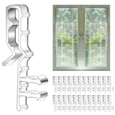 Imagem de Gjinxi 24 peças de clipes de sanefa de canal oculto, clipes de persiana de plástico transparente de 6,5 cm, clipe de cobertura para a sanefa com ranhura na parte de trás