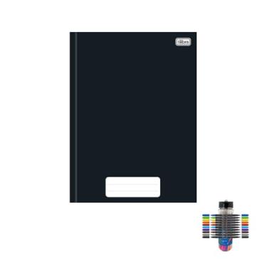 Imagem de Kit Caderno Brochura Capa Dura Pepper Preto 80 Folhas + Caneta Esferográfica Sortidas + Marcador Artístico Brush 10 Cores