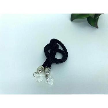 Imagem de Enfeite cordao cristal preto c prata - Casa Limpa 