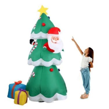Imagem de Árvore de Natal Inflável 1,80 com Papai Noel e LED Decoração Festa Com