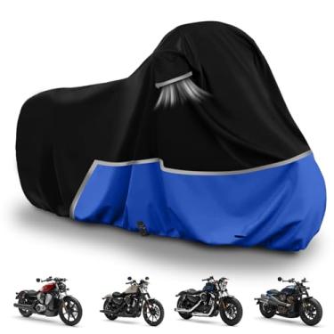 Imagem de Capa de motocicleta à prova d'água substitui para modelos esportivos Harley Davidson, 420D Oxford Cloth Nightster, capa de motocicleta Sportster com tiras refletivas para proteção de neve, chuva