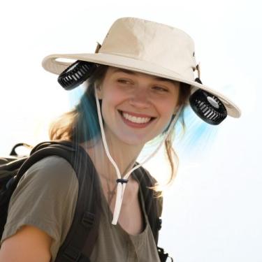 Imagem de Ventilador de chapéu AMACOOL 2 em 1 sem usar as mãos com ventilador de