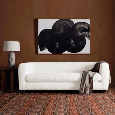 Imagem de Sofá 3 Lugares Luxo Recepção Escritório Sala De Estar E Tv Veneza 180cm Bouclé Branco- Mabe Magazine