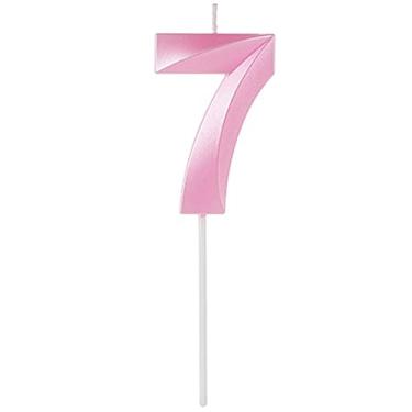 Imagem de VELA DESIGN ROSA CANDY NUMERO 7