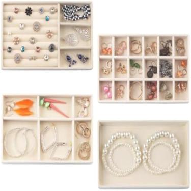 Imagem de Organizadores modulares, gavetas para roupa, casa, divisorias, praticas e funcionais, bege claro