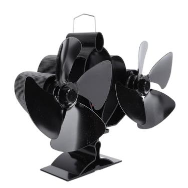 Imagem de Aramox Ventilador de Fogão a Lenha de 8 Lâminas Lareira Movida a Calor Em Liga de Alumínio Com Termômetro Magnético 4 Design para Maior Fluxo de Ar Sem Necessidade de Bateria