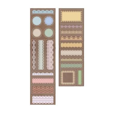 Imagem de Adesivos de renda para scrapbooking Elegantes florais em relevo adesivos decorativos autoadesivos DIY Suprimentos de artesanato para fazer cartões Molduras para embrulho de