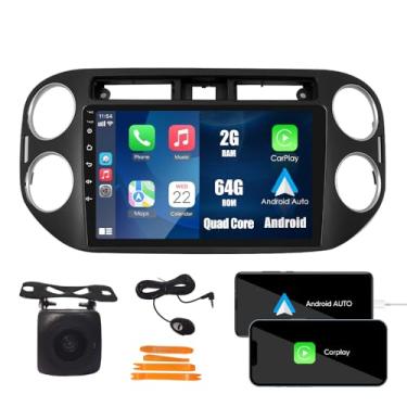 Imagem de [2G 64G] Android Car Stereo FM Radio Carplay Android Auto 22.9 cm Touchscreen Headunit Media Player com câmera reserva para VW Tiguan 2010 2011 2012 2013 2014 2015 2016
