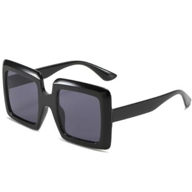 Imagem de Óculos de Sol Feminino Oversized com Lentes Degradê e Proteção UV400 para Homens e Mulheres, Ideais para Esportes ao Ar Livre, Corrida e Ciclismo, nas Cores Preto e Cinza.